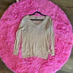 Charlotte Russe Pink Long Sleeve Knit Sweater V Neck Women's Small EUC